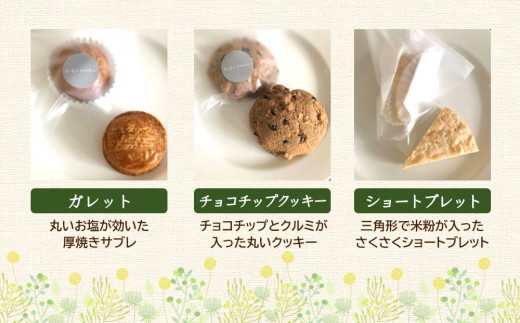 焼き菓子8個セット【ガレット チョコチップ ショートブレット サブレ クッキー クルミ 米粉 さくさく食感 サクサク ホロホロ おやつ デザート カフェタイム ギフト 洋菓子 お茶うけ お三時 お土産】 Z4-C080001