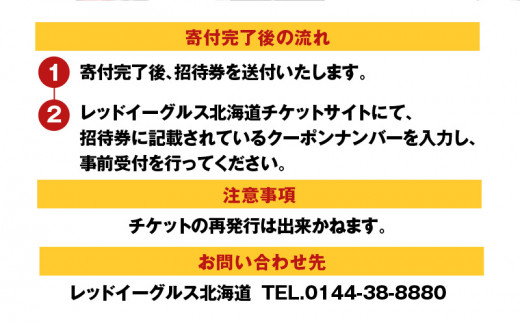 2024-2025シーズン・レッドイーグルス北海道 ホームゲーム招待券 6枚　T018-017