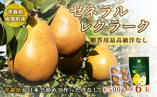 高級 ゼネラルレクラーク (洋梨) 約3kg （約500g×6個） 【泉山果樹園】 ゼネラル レクラーク 洋ナシ なし 青森県 南部町 フルーツ 果物 くだもの 年内発送 F21U-062