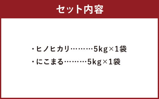 ヒノヒカリ 5kg+にこまる 5kg 食べ比べ 計10kg