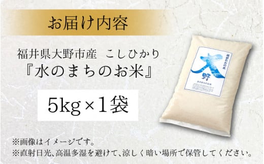 【令和6年産 新米】こしひかり（福井県大野市産）エコファーマー米（白米）5kg 