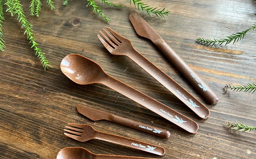 ボタニカルカトラリーセット【那賀町・杉】 -BOTANICAL Cutlery-　NW-5