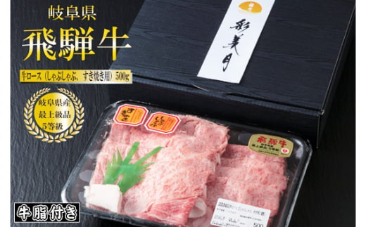 A5等級飛騨牛ロースすき焼き・しゃぶしゃぶ用500g（牛脂付き）[No.948] ／ 牛肉 ブランド 高品質 やわらか 岐阜県 特産品