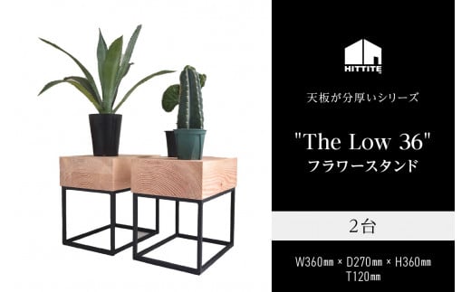 HITTITEの天板が分厚いシリーズ  "The Low 36"  フラワースタンド 2台 テーブル フラワースタンド インテリア 家具 【063-11】