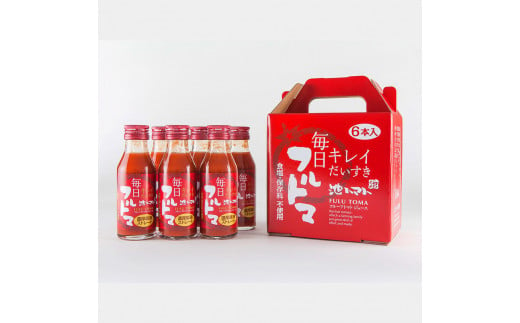 【池トマト】毎日フルトマ レッド 100ml×6本 箱入り トマトジュース 食塩無添加 1本に約5個分のフルーツトマト 糖度8度以上 トマト フルーツトマト 100％ジュース ドリンク ギフト