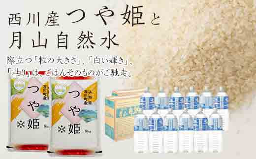 FYN9-263 山形県西川町産 無洗米つや姫10kg(5kg×2袋)と月山自然水（2L×12本）セット 白米 節水 時短 ツヤ 甘み 旨み