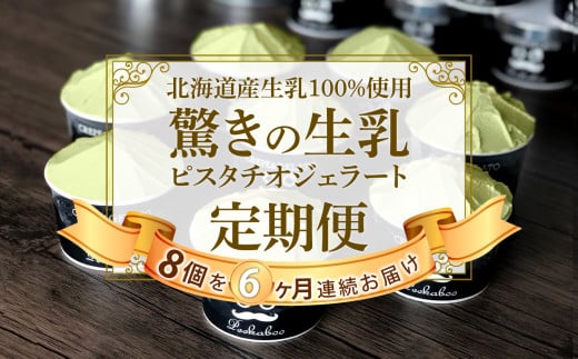 ＜ 6ヶ月 定期便 ＞ 北海道産 生乳 ジェラート アイス ピスタチオ 毎月 8個  ジェラート セット 詰め合わせ