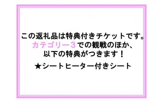 ラリージャパン【豊田スタジアムSSS観戦券カテゴリー３指定席】11月21日（木）