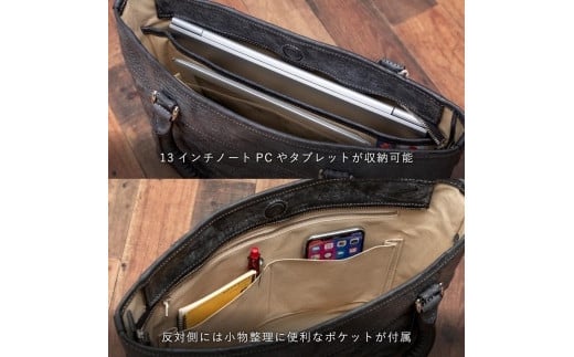 豊岡鞄　GROW 育てる鞄　AGING TOTE ftB ブラック