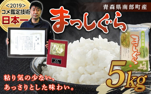 【コメ鑑定技術日本一の山金】 新米 まっしぐら 5kg （令和6年産） 白米 精米 米 お米 おこめ コメ 東北 青森県 南部町 F21U-242