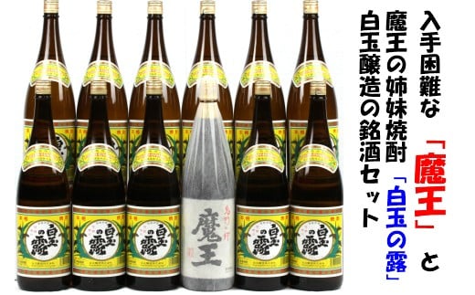 No.10001-1 【幻の魔王と伝統の白玉の露】白玉醸造の銘酒12本セット