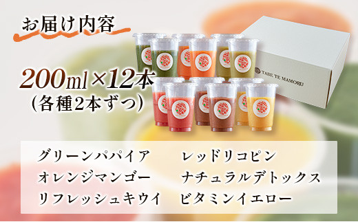 「南国酵素スムージー12本セット」200ml×12本セット　野菜・果実ミックスジュース　青パパイア　果物　フルーツ　飲料　健康　栄養【C379】