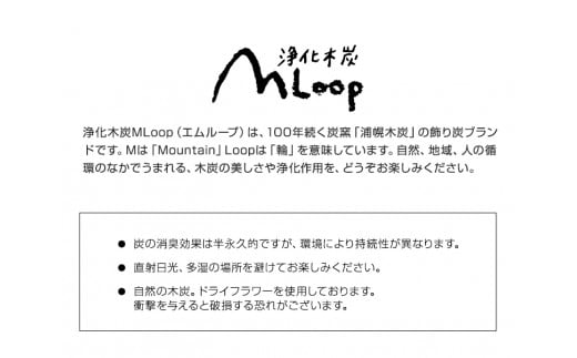 浄化木炭 飾り炭幸フクセット 1個 MLoop(エムループ) 浦幌木炭 飾り炭 消臭効果