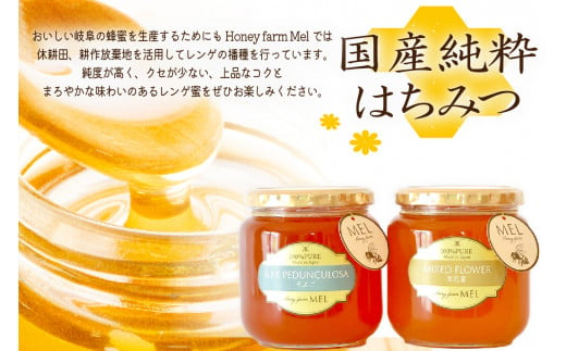 Honey farm Mel『国産純粋はちみつ』百花蜜600gと園主が選ぶ単花蜜600g食べ比べセット【  岐阜県 可児市 養蜂 まろやか 上品 コク 国産 さくら そよご あかしあ れんげ ハチミツ ハニー HONEY 風邪予防 】