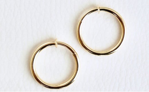 K18 イエローゴールド ピアスに見える 地金 イヤリング(直径20mm) 保証書付 KO-0014 SWAD011