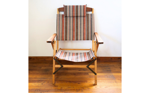 折りたたみチェア OUTSIDE IN KachaKacha Mid Chair - Clay Stripe （カチャカチャミッドチェア-クレイストライプ） 木製 折りたたみアウトドアチェア アウトドア用品 キャンプ用品 燕三条製 [OUTSIDE IN] 【132S007】