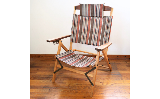 折りたたみチェア OUTSIDE IN KachaKacha Mid Chair - Clay Stripe （カチャカチャミッドチェア-クレイストライプ） 木製 折りたたみアウトドアチェア アウトドア用品 キャンプ用品 燕三条製 [OUTSIDE IN] 【132S007】