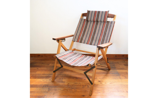 折りたたみチェア OUTSIDE IN KachaKacha Mid Chair - Clay Stripe （カチャカチャミッドチェア-クレイストライプ） 木製 折りたたみアウトドアチェア アウトドア用品 キャンプ用品 燕三条製 [OUTSIDE IN] 【132S007】