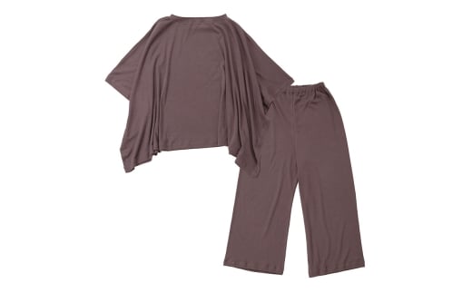 ふるさと納税 服 女 京都府 京田辺市 moun　ポンチョ風　レディース　ルームウェア　綿モダール　日本製　M〜L（ブラウン） ブラウン moun ポンチョ風 レディース ルームウェア 綿モダール 日本製 M