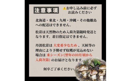 【先行予約】数量限定 丹波松茸（篭入り）特選上物＜丹波四季菜料理 宮本屋＞≪松茸 丹波松茸 天然松茸≫ ※天然物のため10月頃～11月頃に入荷次第順次発送予定 ※配送不可地域あり