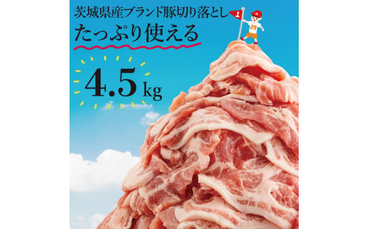 【数量限定】茨城県ブランド豚切り落とし4.5kg (300g×15p)【肉 豚肉 切り落とし 小分け 真空 真空パック 茨城県産 肉料理 肩ロース ウデ モモ バラ 水戸市 水戸】（EC-104）