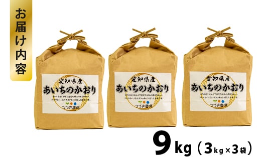 No.174 【令和6年産 新米】愛知県産あいちのかおり　9kg【申込受付は11月末まで】 ／ お米 精米 大粒 あっさり 愛知県 特産品