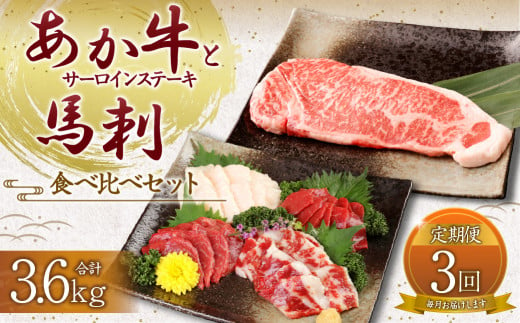 あか牛 サーロイン肉 1kg (5枚~6枚) 馬刺し 200g ( 赤身 100g 霜降り 50g たてがみ 50g ) 