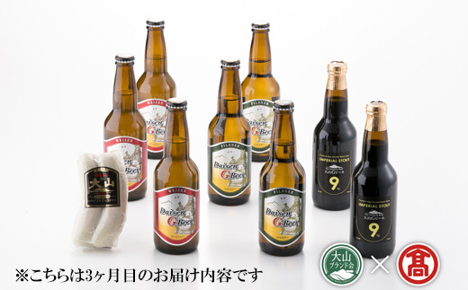 DB67：AX7＜大山Gビール＞頒布会　大山Gビール・大山ハム詰合せ（大山ブランド会）