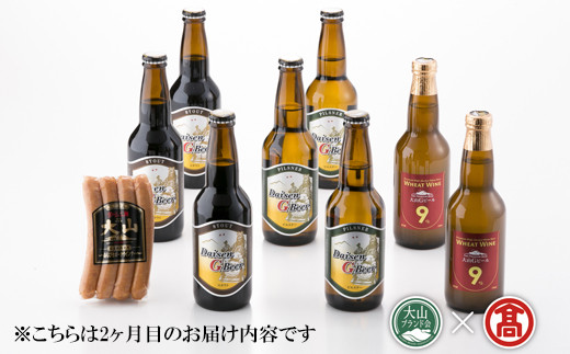 DB67：AX7＜大山Gビール＞頒布会　大山Gビール・大山ハム詰合せ（大山ブランド会）