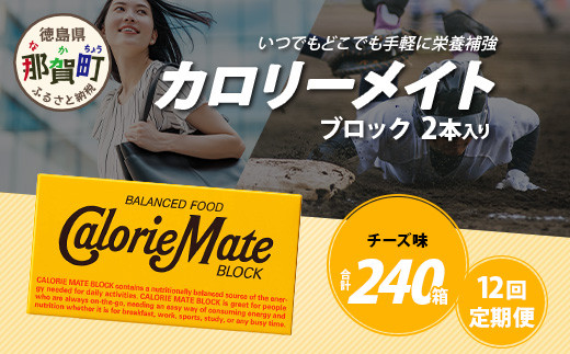 【12回定期便】≪チーズ味≫ カロリーメイトブロック 2本入り 計20箱 ×12回 合計240箱【徳島 那賀 大塚製薬 カロリーメイト チーズ ビタミン ミネラル たんぱく質 脂質 糖質 5大栄養素 バランス栄養食 栄養補給 仕事 勉強 スポーツ 防災 災害 地震 非常食 常備食 備蓄 受験 受験応援 新生活】MS-5-12-cheese