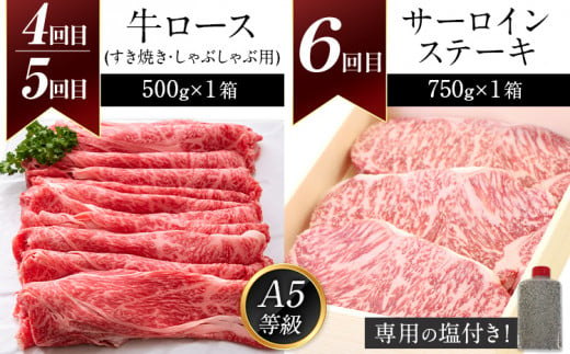 鞍手町 ふるの牛 頒布会 計2kg以上 全6回《お申込み月の翌月から出荷開始》ふるの牛 サーロインステーキ 特選焼き肉用 ロース カルビ すき焼き しゃぶしゃぶ ロース 焼肉 焼肉用 定期便 頒布会 3ヶ月定期便