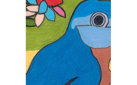 アート作品「りんごの花とルリビタキ」（小）【 絵画 インテリア アート 芸術品 美術品 】