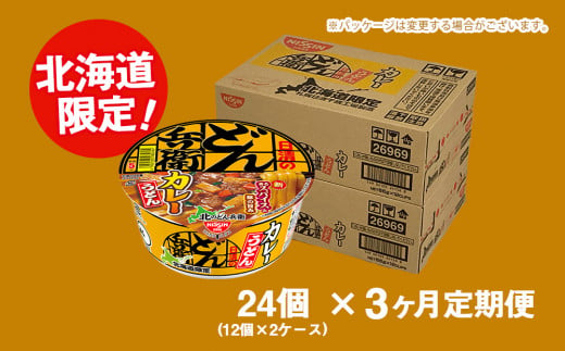 【定期便3カ月】日清 北のどん兵衛 カレーうどん [北海道仕様]24個 カレー うどん カップ麺 即席めん 即席麺 どん兵衛 千歳 ケース