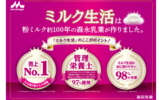 大人のための粉ミルク「ミルク生活プラス」３缶入り　HAM001