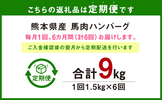 【定期便6回】 馬肉ハンバーグ 約150g×10個