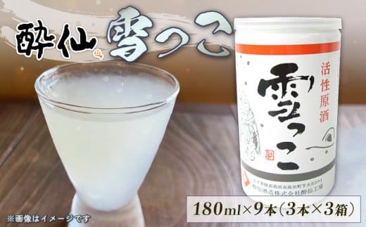 雪っこ 9本 日本酒 3本入×3箱 9本 お酒 酒 冬季限定 活性原酒 酔仙酒造 化粧箱 お礼 お供え 退職 内祝い 父の日 母の日 敬老の日 誕生日 ギフト プレゼント 贈答 誕生日 岩手県 大船渡市