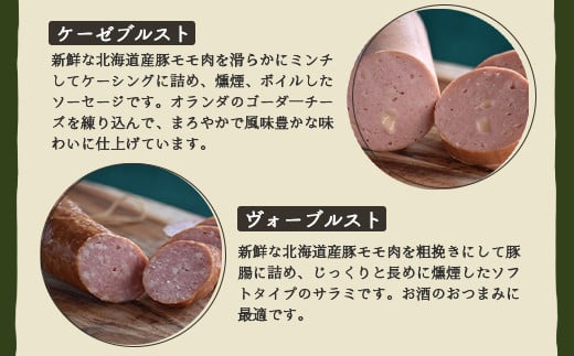 【北海道産豚肉使用】ロースハムとソーセージ Cセット＜ロースハム、ケーゼブルスト、ヴォーブルスト＞【24154】