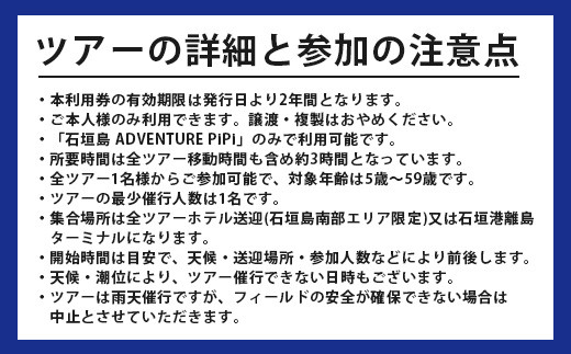 石垣島の自然を満喫！石垣島1日アクティビティ (利用券 1名様分) NS-2