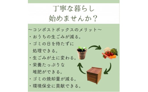 ベランダに置けるおしゃれな木製コンポストボックス《ミニサイズ》(消滅型)☆ブルーグレー☆【1382243】