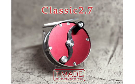 【レッド】T-MADE　Classic2.7リール　釣り リール フィッシング 渓流釣り  | 埼玉県 草加市 釣り 釣り道具 釣り用品 魚 リール 手作り 職人 工芸品 フライフィッシング 魚釣り 趣味 海 便利 オリジナル デザイン シンプル 使いやすい 人気