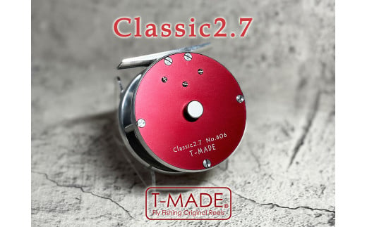 【レッド】T-MADE　Classic2.7リール　釣り リール フィッシング 渓流釣り  | 埼玉県 草加市 釣り 釣り道具 釣り用品 魚 リール 手作り 職人 工芸品 フライフィッシング 魚釣り 趣味 海 便利 オリジナル デザイン シンプル 使いやすい 人気