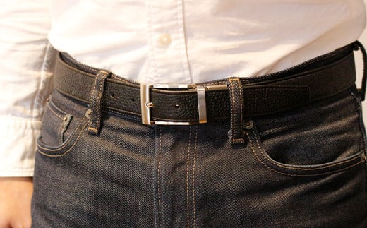 SHRUNKEN LEATHER ELASTIC BELT [KMK-0112]