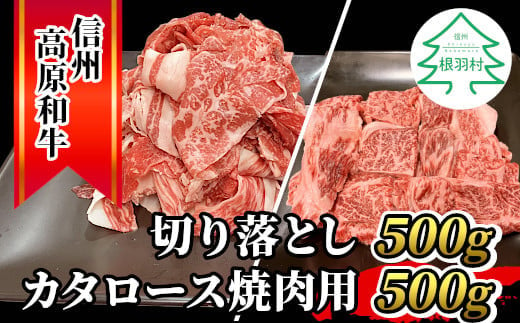 2月発送★大人気商品セット★信州高原和牛 切り落とし500g＆カタロース焼肉用500g 13000円