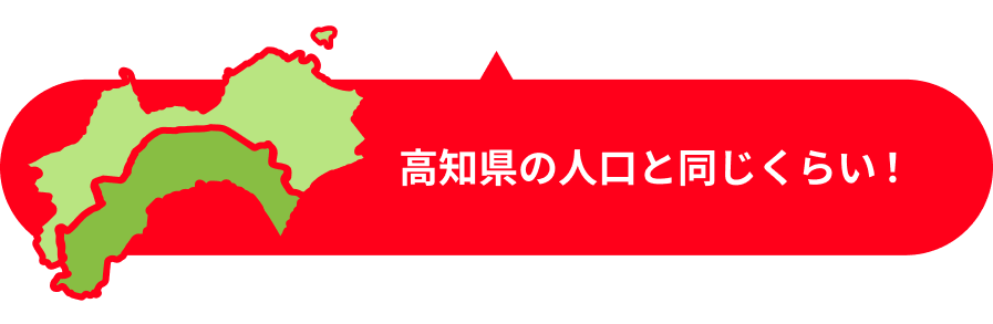 江戸川区の人口と同じくらい！