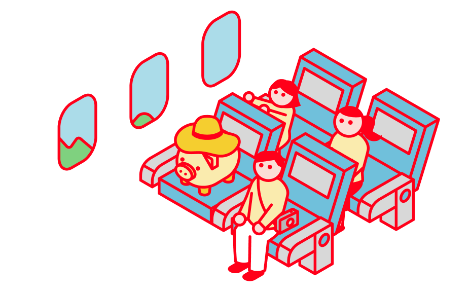 旅行をしている人たちのイラスト